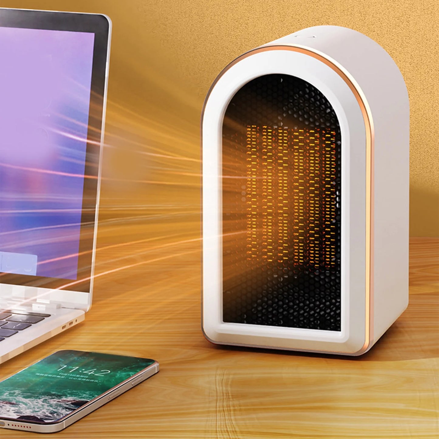 Electric Space Heaters for Indoor Use Space Heater 1200W Heaters Portable with Thermostat Fast Heating Ceramic Room Small Heater with Heating and Fan Modes for Bedroom Office